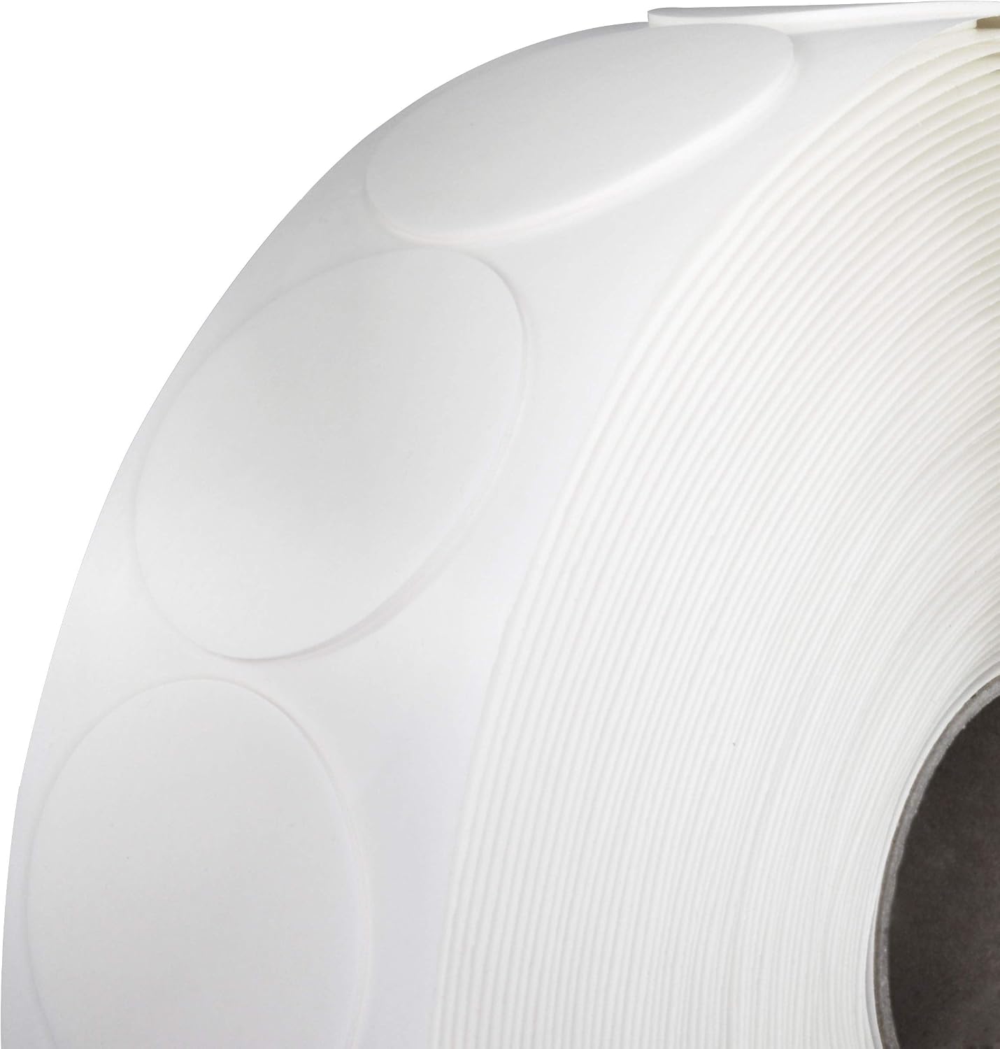 Detalle de KLEBESHOP24 Lot de 20 pastilles adhésives double face 2 mm d'épaisseur, Ø 30 mm – blanc, avec languette