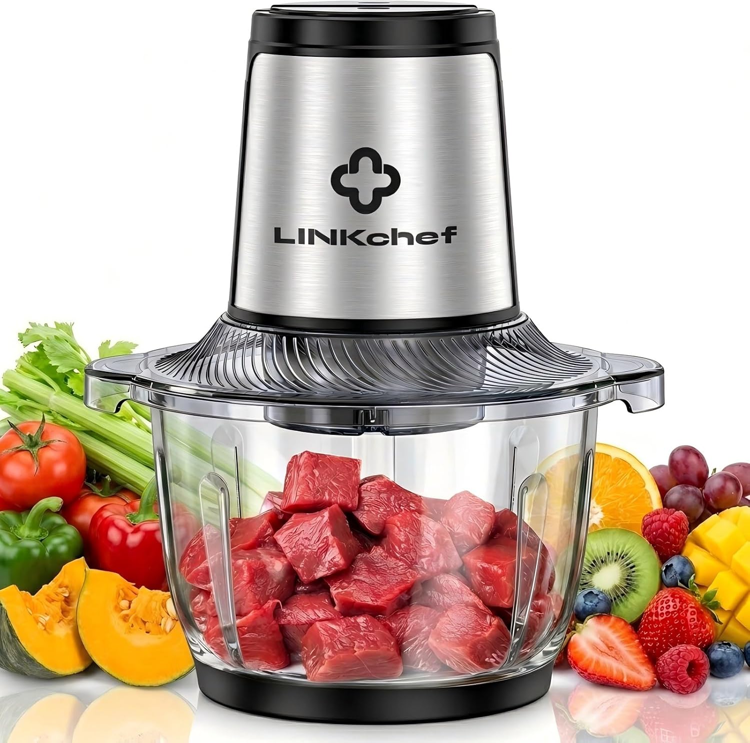 Detalle de LINKChef LB7031 elektryczny rozdrabniacz 1,5 l, szklana misa, 2 prędkości