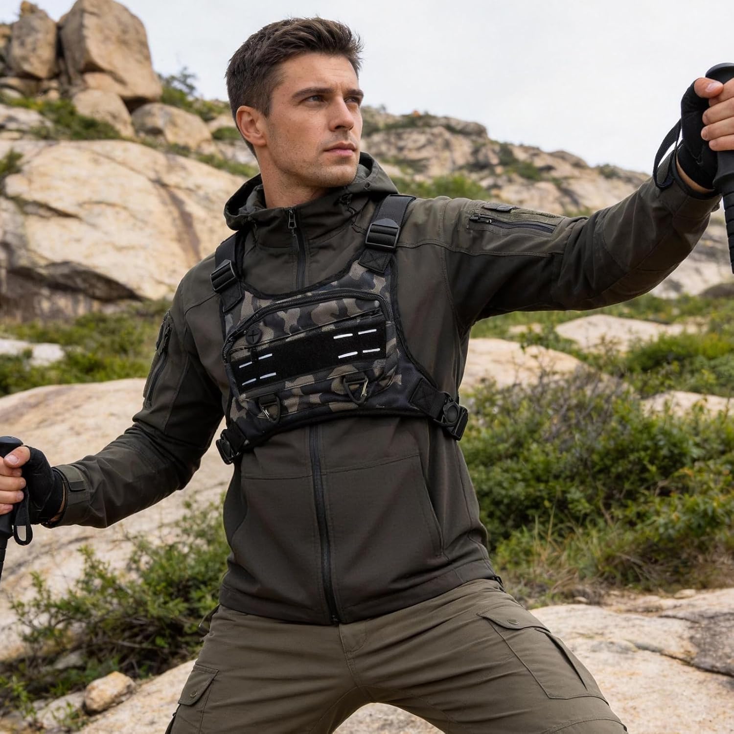Thumbnail 5 de Icetop Running Bag, Chest Rig: Multi-Functional Waterproof Chest Pack for Running, Hiking and Cycling