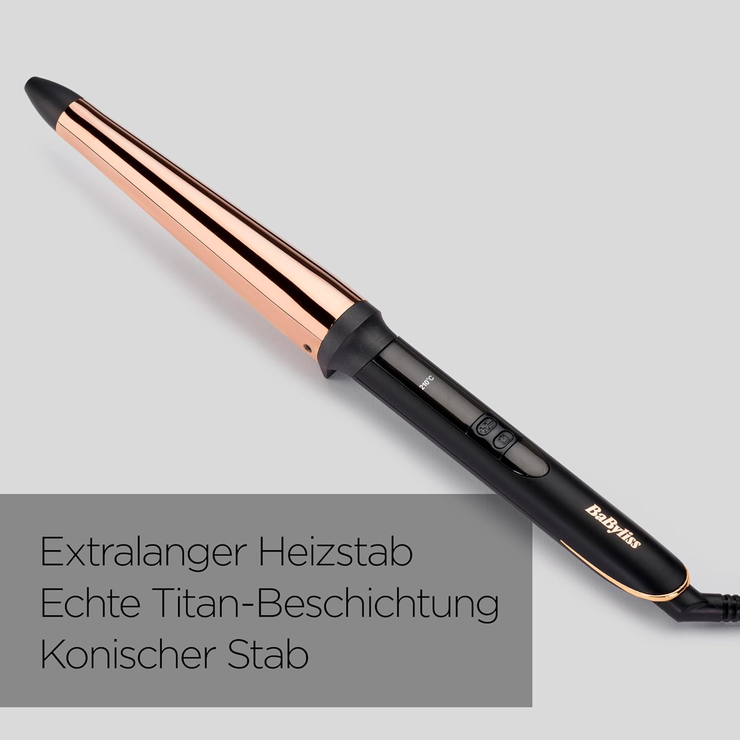 Detalle 2 de BaByliss Salon Brilliance Conical Wand C458E – Lockenstab mit Titan-Beschichtung