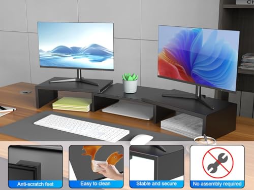 Detalle de Pygocereri Dual Stand Rise for Desk – Metal Desk Shelf Riser and Laptop/Printer Stand