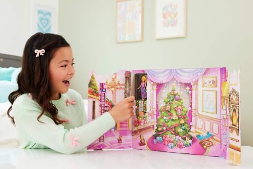 Detalle de Mattel JFG79 Calendario de Adviento Disney Princesas, 24 sorpresas y 3 muñecas
