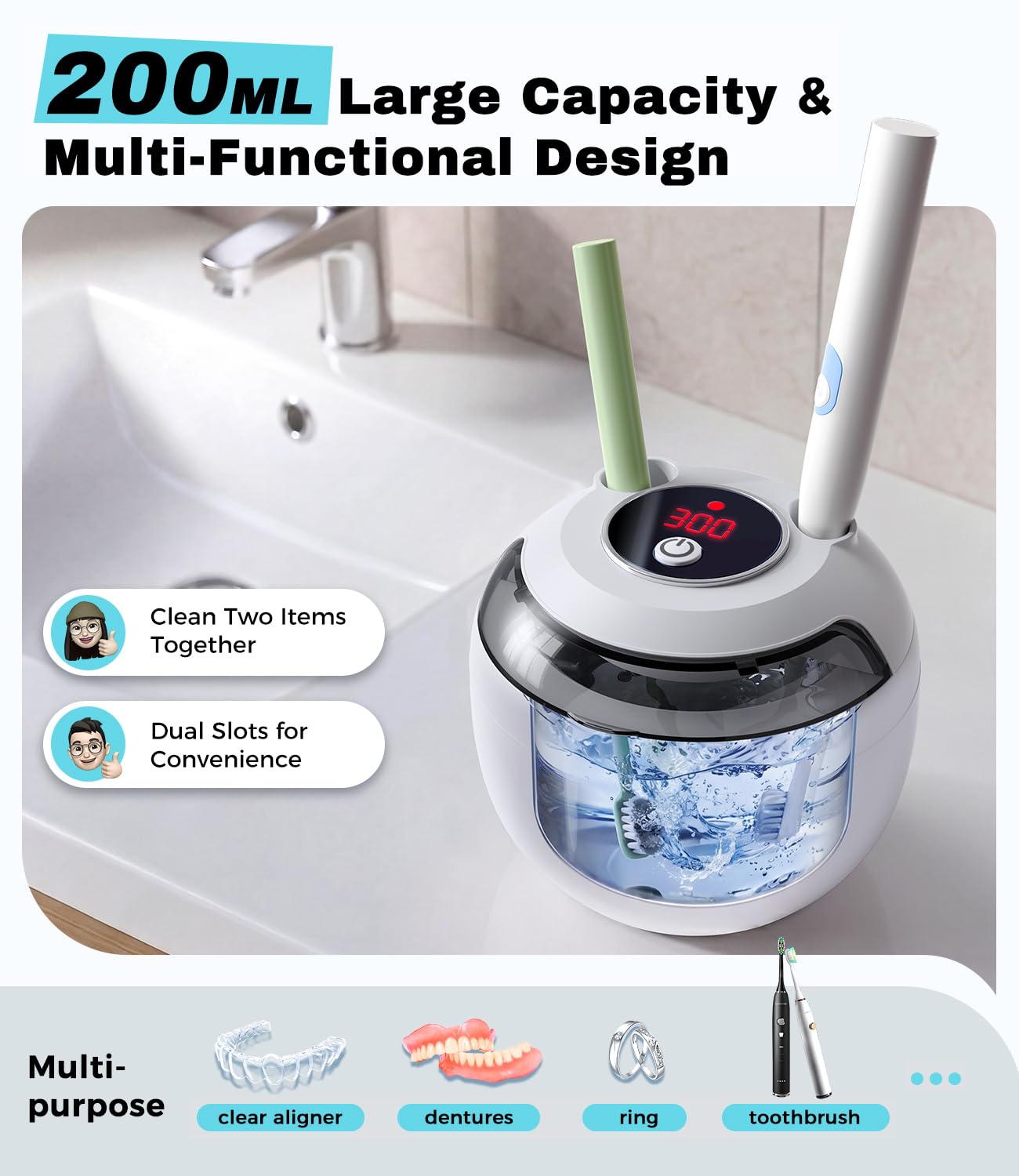 Detalle 2 de Ultrasonic Retainer Cleaner Machine with 45kHz Deep Gentle Cleaning