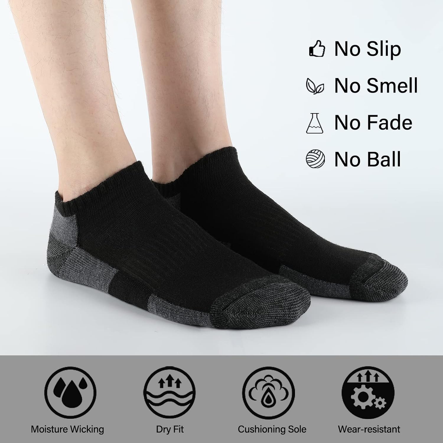 Thumbnail 6 de COOPLUS 12 Pack Cushioned Ankle Socks (Shoe 6-11)