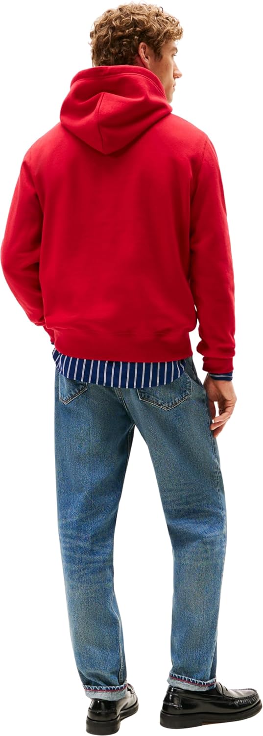Detalle de Tommy Hilfiger Herren Hoodie Seasonal Fleece mit Bauchtasche – zeitloser Komfort, hochwertige Basis für jeden Tag