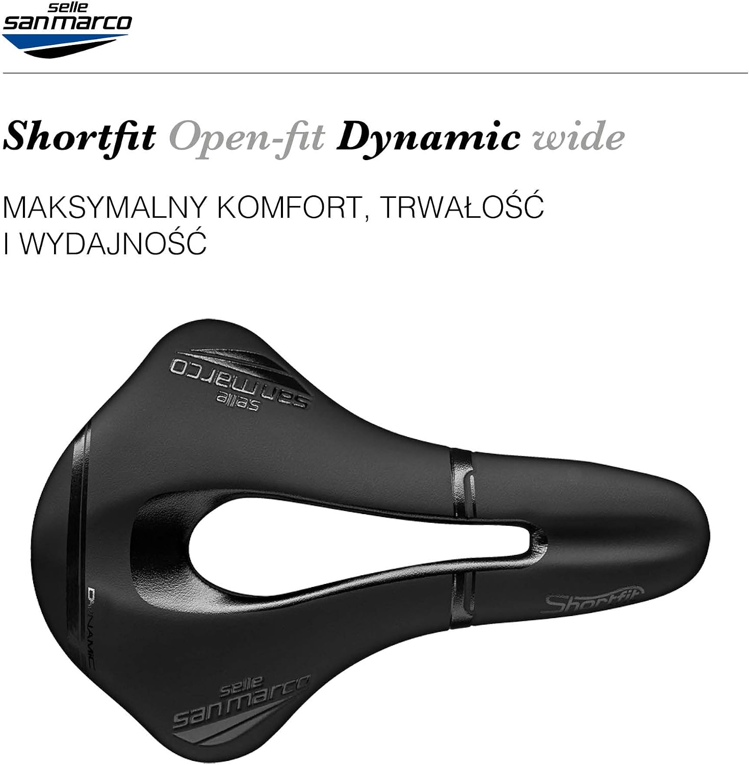 Detalle de Selle San Marco Shortfit Racing – siodełko rowerowe Open-Fit z ramą Chromoly