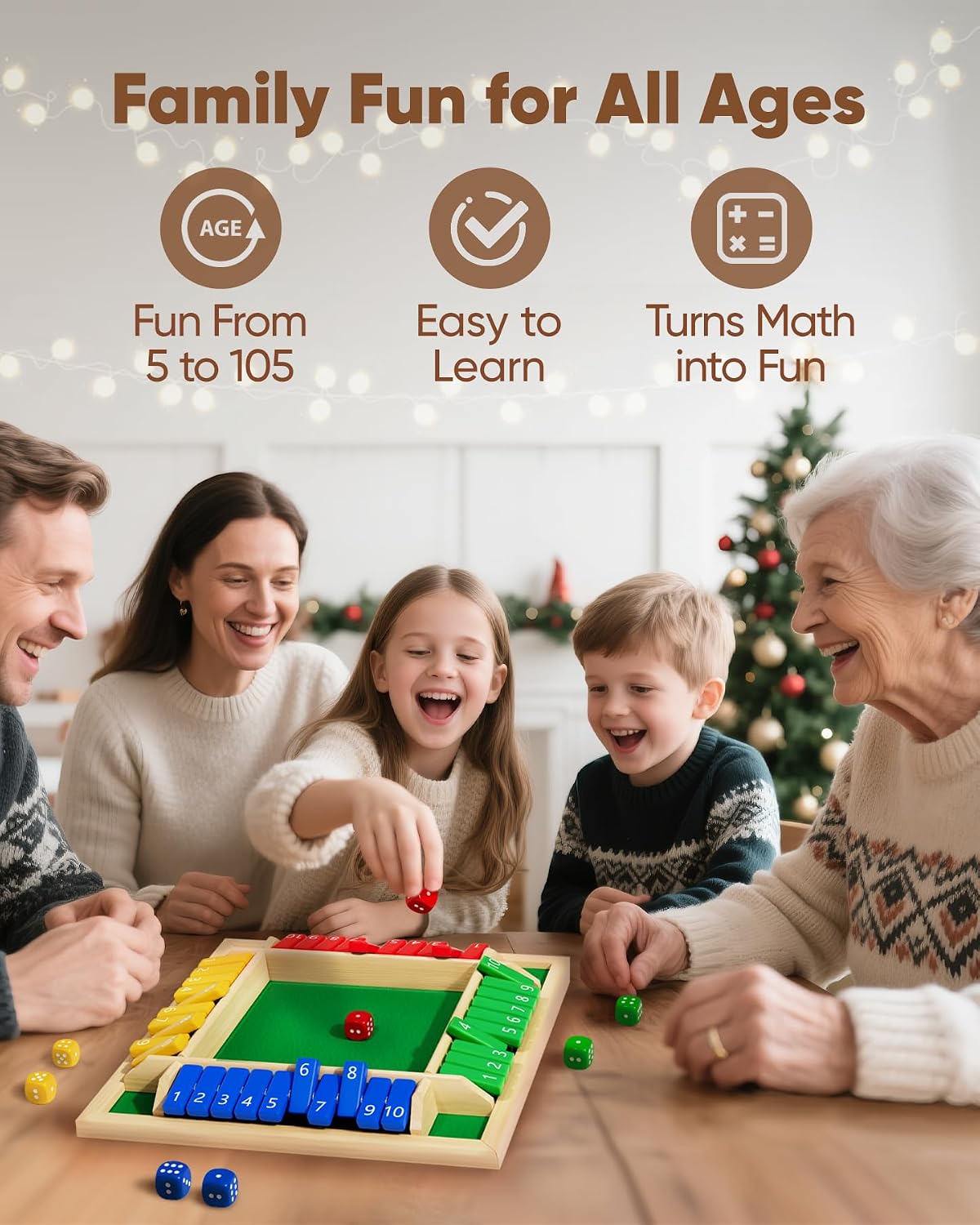 Detalle de Planet Classic Shut the Box Math Dice Game