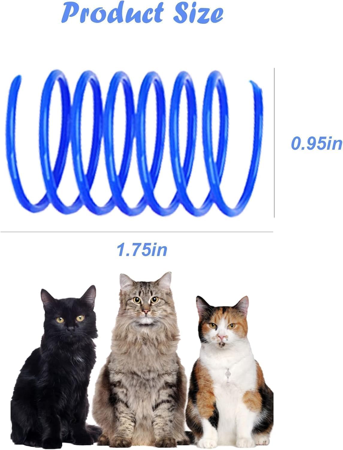 Detalle de RIGHTWELL Colourful Plastic Coil Spring Cat Toys, 100-Pack, Assorted Colours