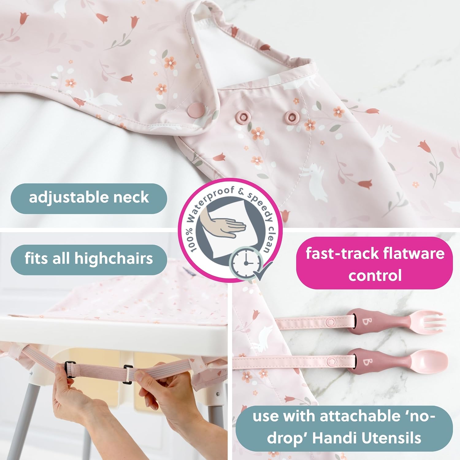 Thumbnail 3 de BIBaDO Short Sleeve Baby Bibs for 6–36 Months: Coverall Weaning Bib for Messier Meals
