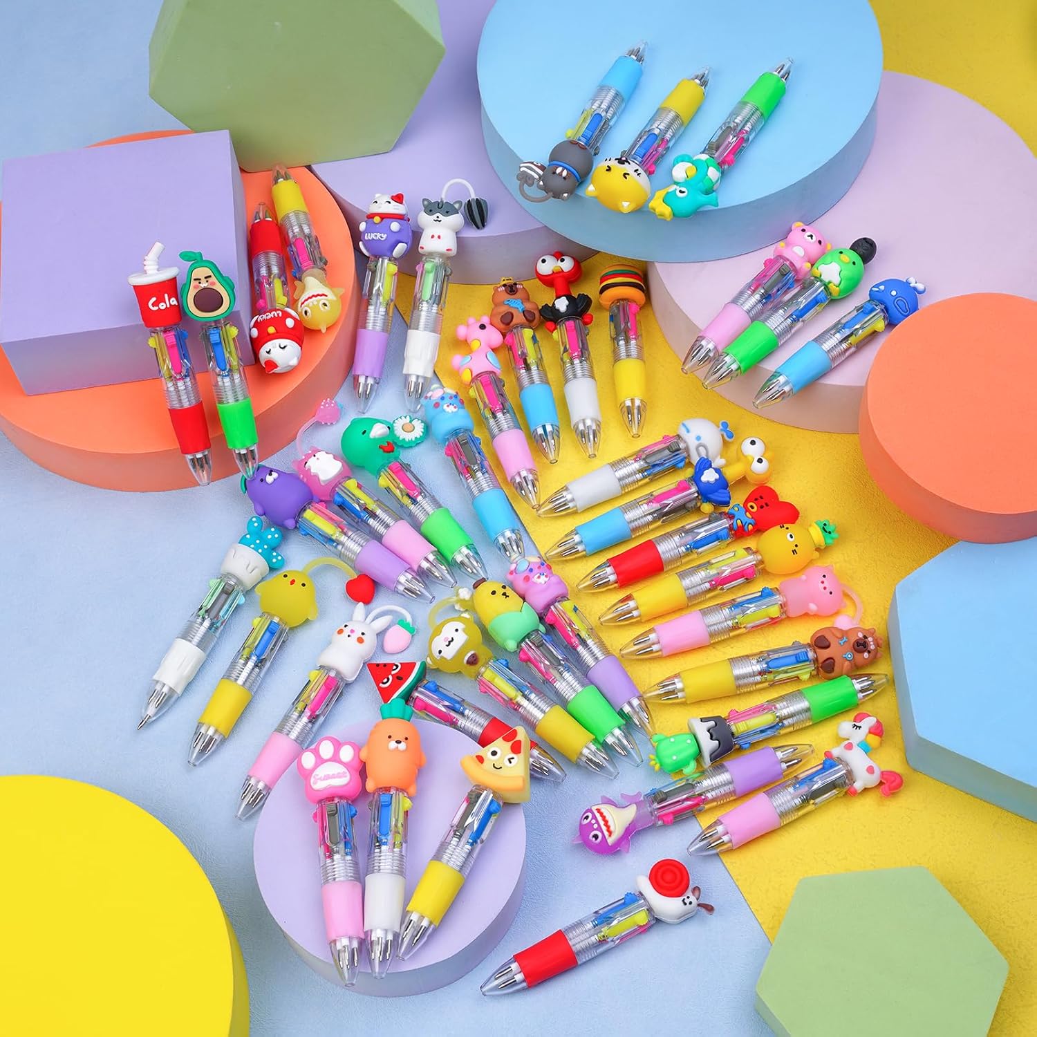 Detalle de SZCECHRE 40Pcs Mini Multicolor Pens in One 4-in-1 – Fun 4-Color Kids’ Ballpoint Set
