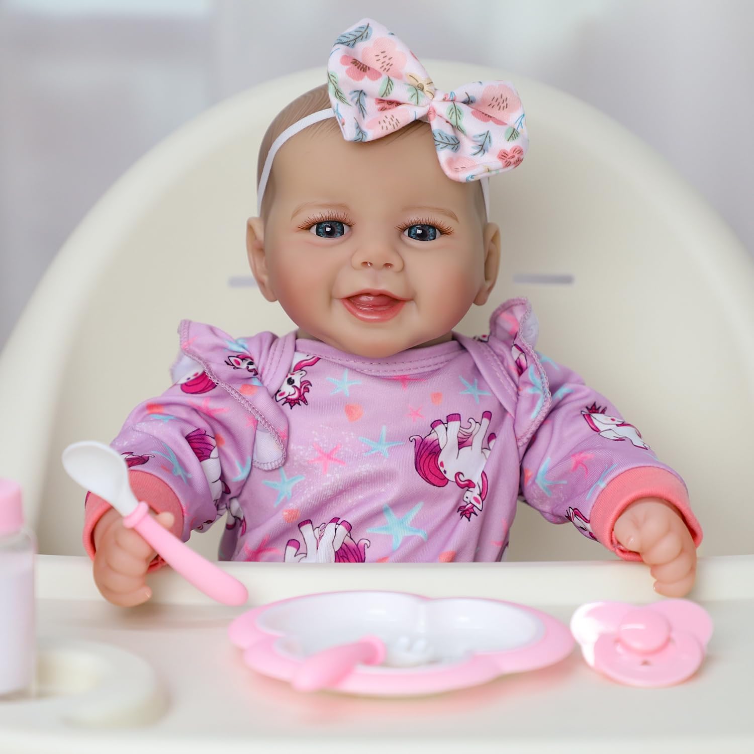 Thumbnail 4 de SCOM Baby Doll Girl, 18-inch Realistic Soft Body Doll with Accessories