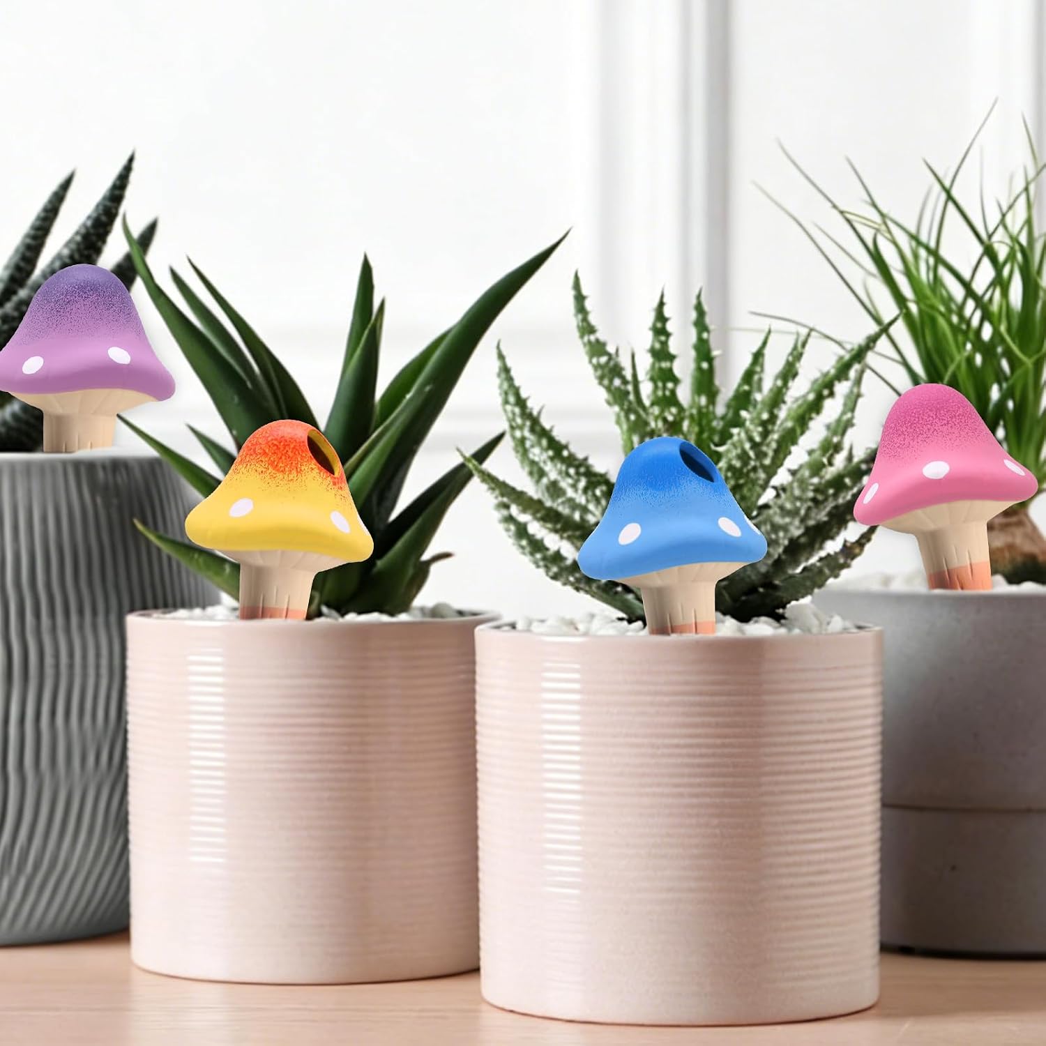 Thumbnail 5 de Abtanx 4 Pack Terracotta Watering Spikes – Self-Watering Plant Devices