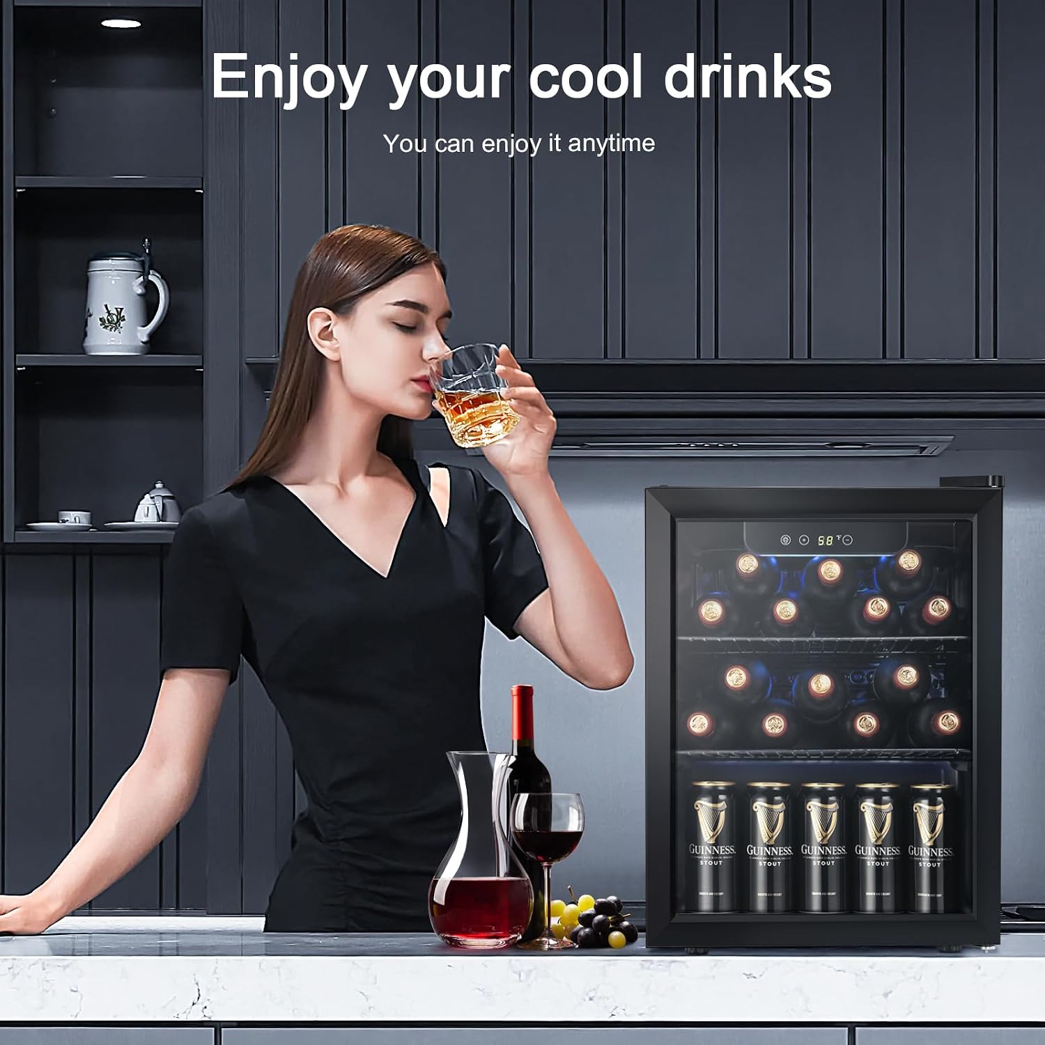 Detalle de Antarctic Star JC-48UEL-F Beverage Refrigerator, 1.7 Cu. Ft., Digital Control