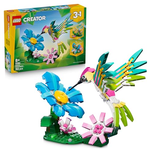 Detalle de LEGO Creator 3-en-1 Animaux Sauvages : Colibri Coloré (31384) – Jeu de construction imaginatif pour enfants à partir de 8 ans
