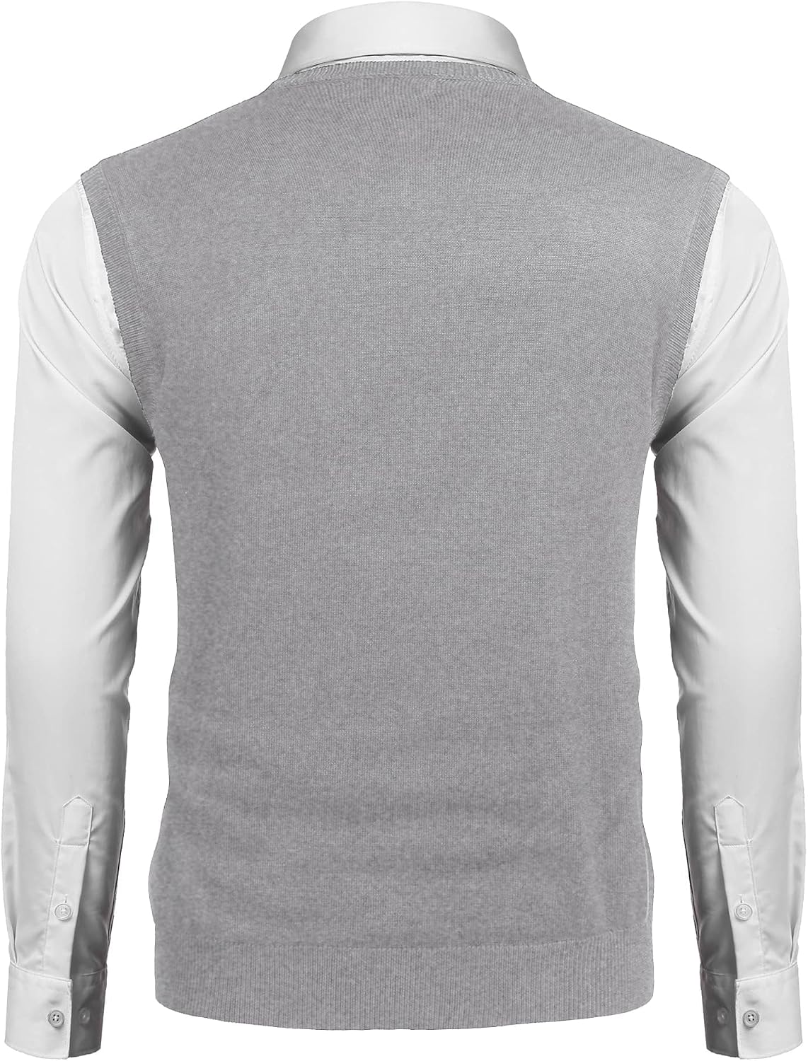Detalle de COOFANDY Men's Argyle V-Neck Sweater Vest, Slim-Fit Sleeveless Knit