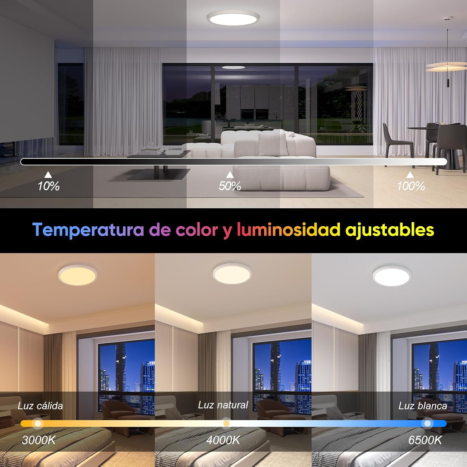 Detalle 2 de YiLaie Plafón LED Regulable 24W RGB IP54 para Baño y Salón