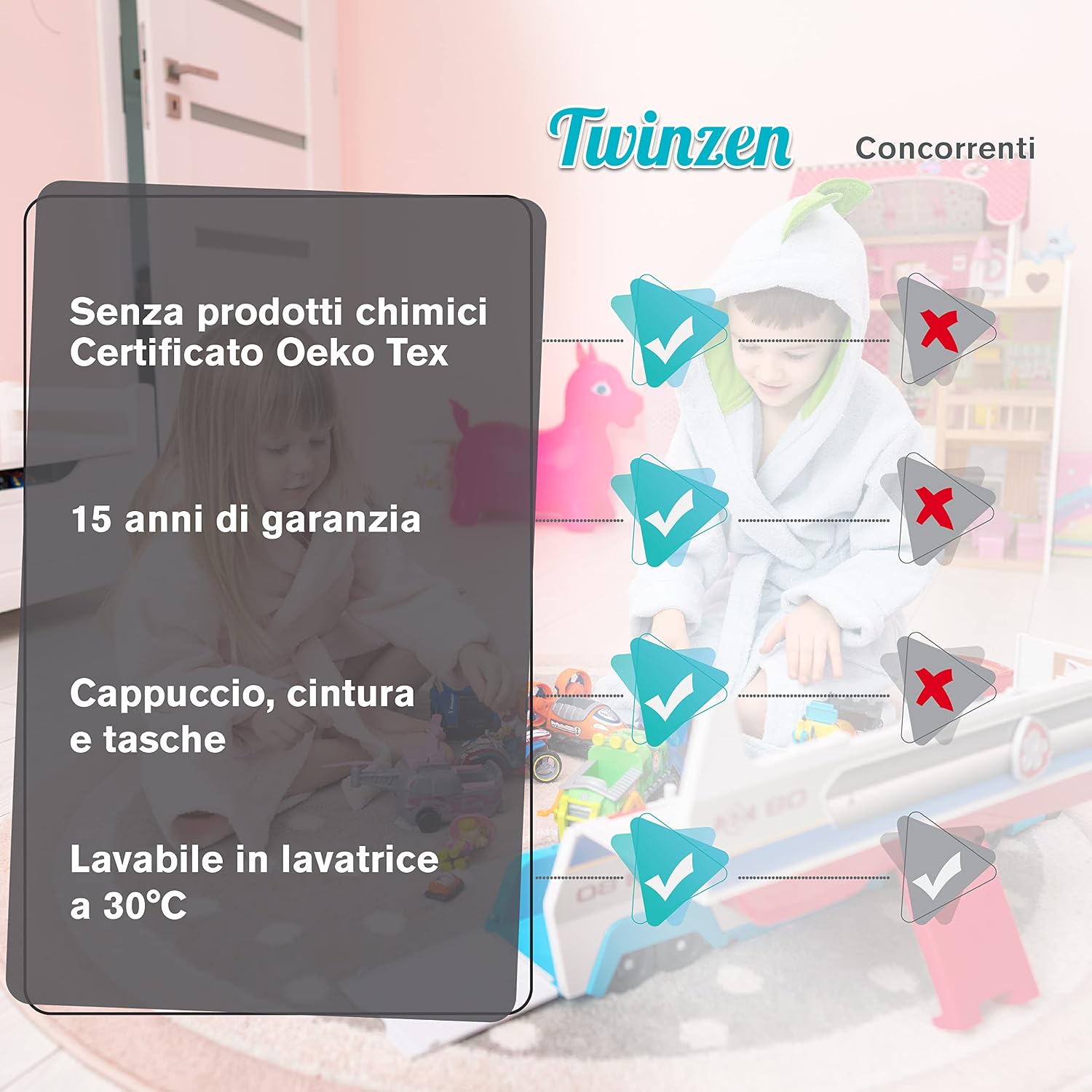 Thumbnail 5 de Twinzen Accappatoio Bambino 100% Cotone 360gsm