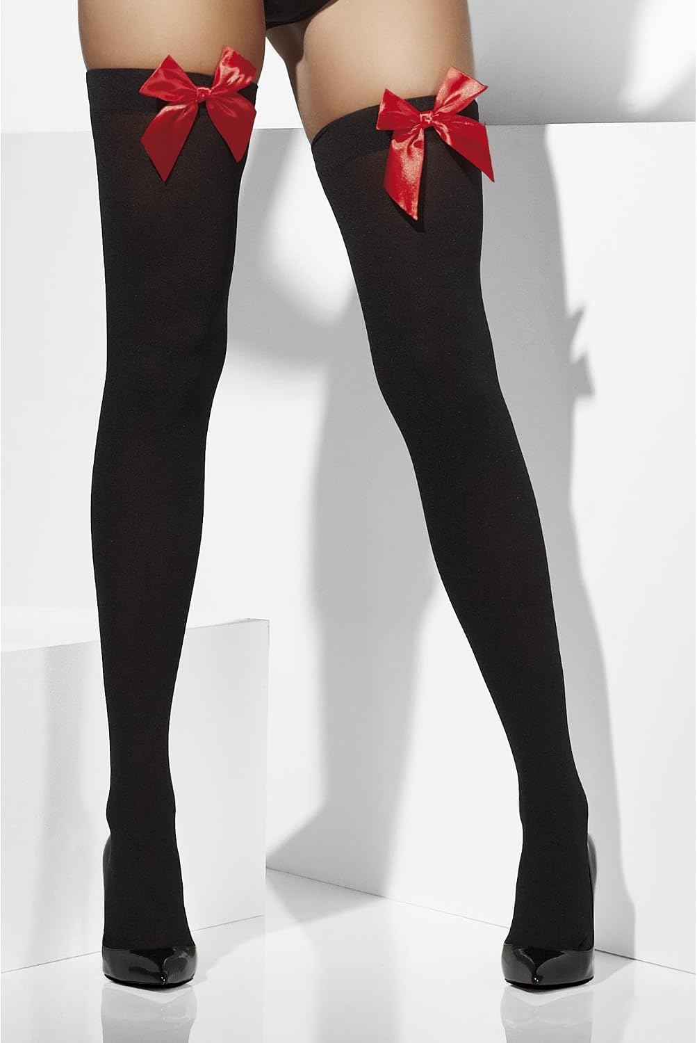 Thumbnail 4 de Smiffys Opaque Hold-Ups Black with Red Bows
