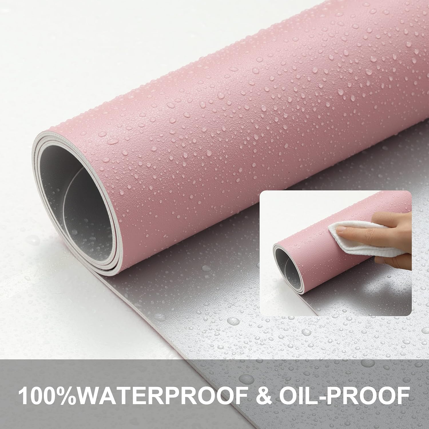 Thumbnail 2 de BUBM Desk Mat 90x43cm – PU Leather Office Desk Pad (Pink)