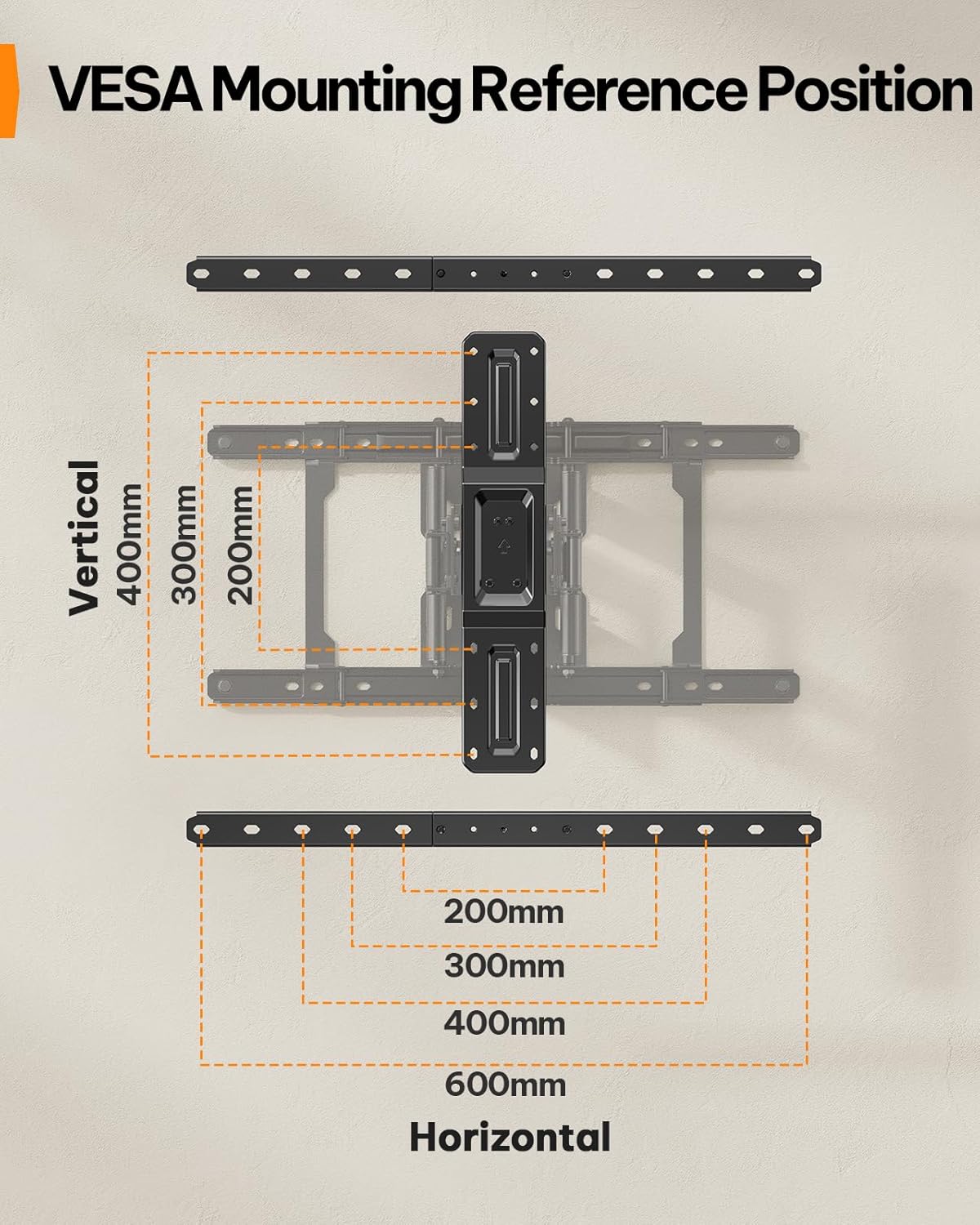 Thumbnail 6 de Perlegear Ultra Slim TV Wall Mount (1.1" Low Profile) Full Motion for 42–90" TVs, VESA 200x200–600x400, 132 lb Capacity