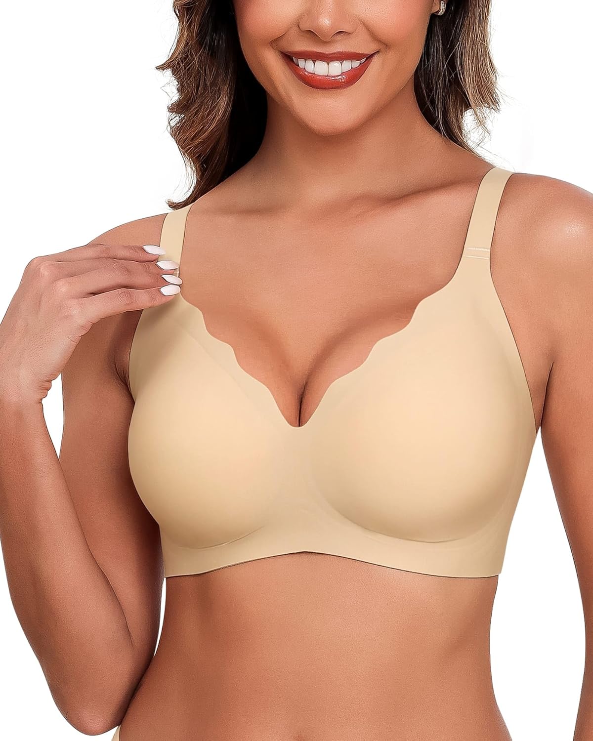 Detalle de HORISUN BH ohne Bügel – Nahtloser Vollbralette-Style mit Unterstützung für Große Brüste