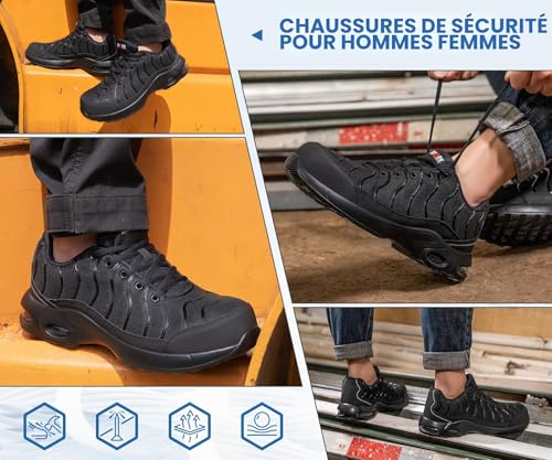 Thumbnail 7 de LARNMERN Chaussures de Sécurité pour Hommes et Femmes – Basket de Sécurité avec Embout Acier et Semelle Résistante