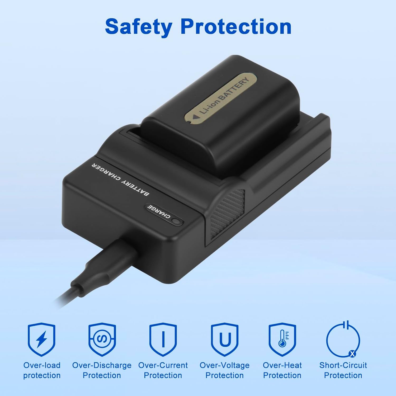 Thumbnail 5 de Joiry NP-FH50 Battery and USB Charger for Sony: 2x 1300mAh Batteries with Dual LCD Charger