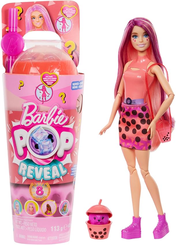 Detalle de Barbie Pop Reveal HTJ22: Muñeca Rubia con Sorpresas 🎉