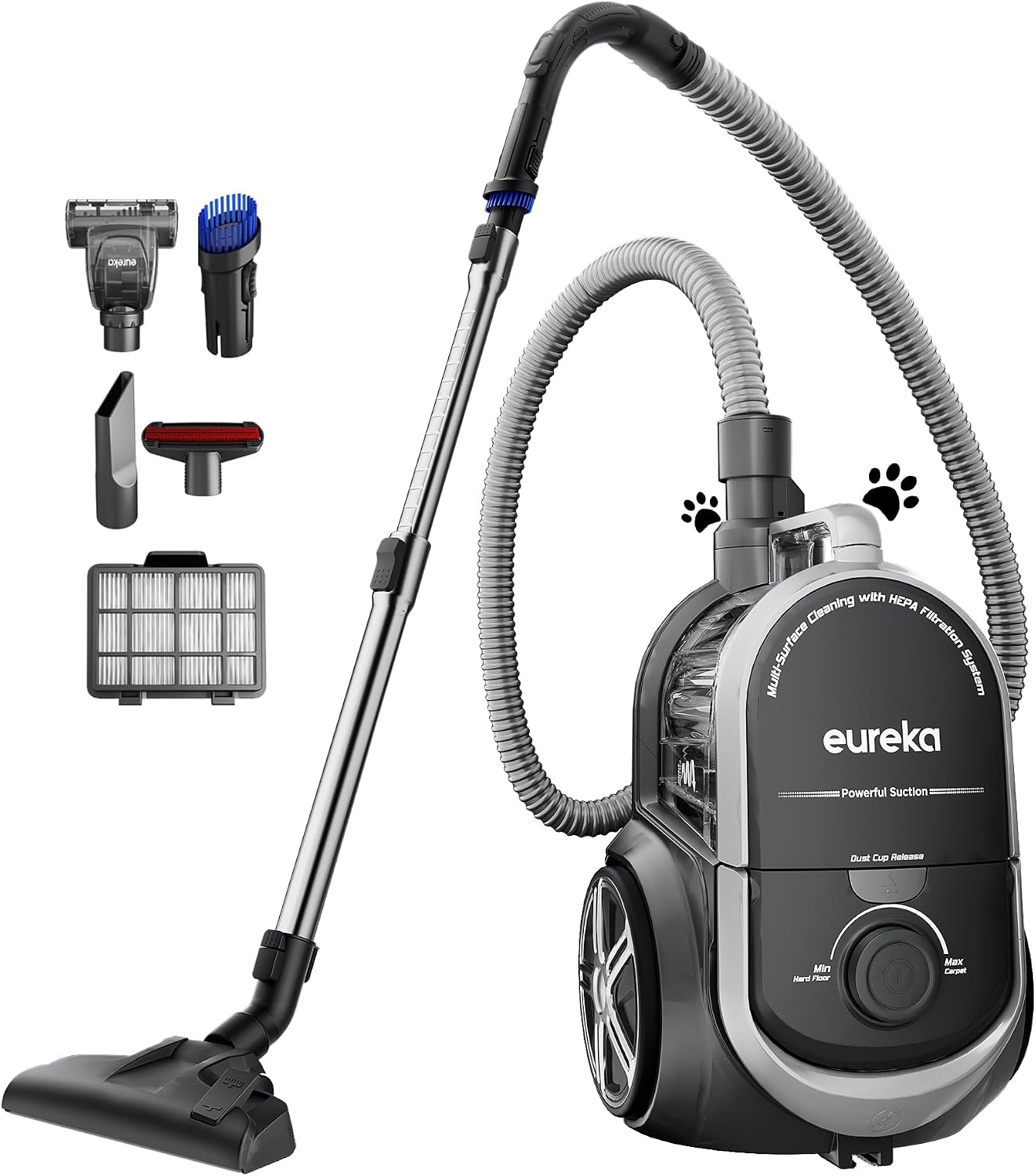 Detalle de Eureka NEN180 Bagless Canister Vacuum Cleaner (Lightweight, HEPA Filtration) for Carpets & Hard Floors