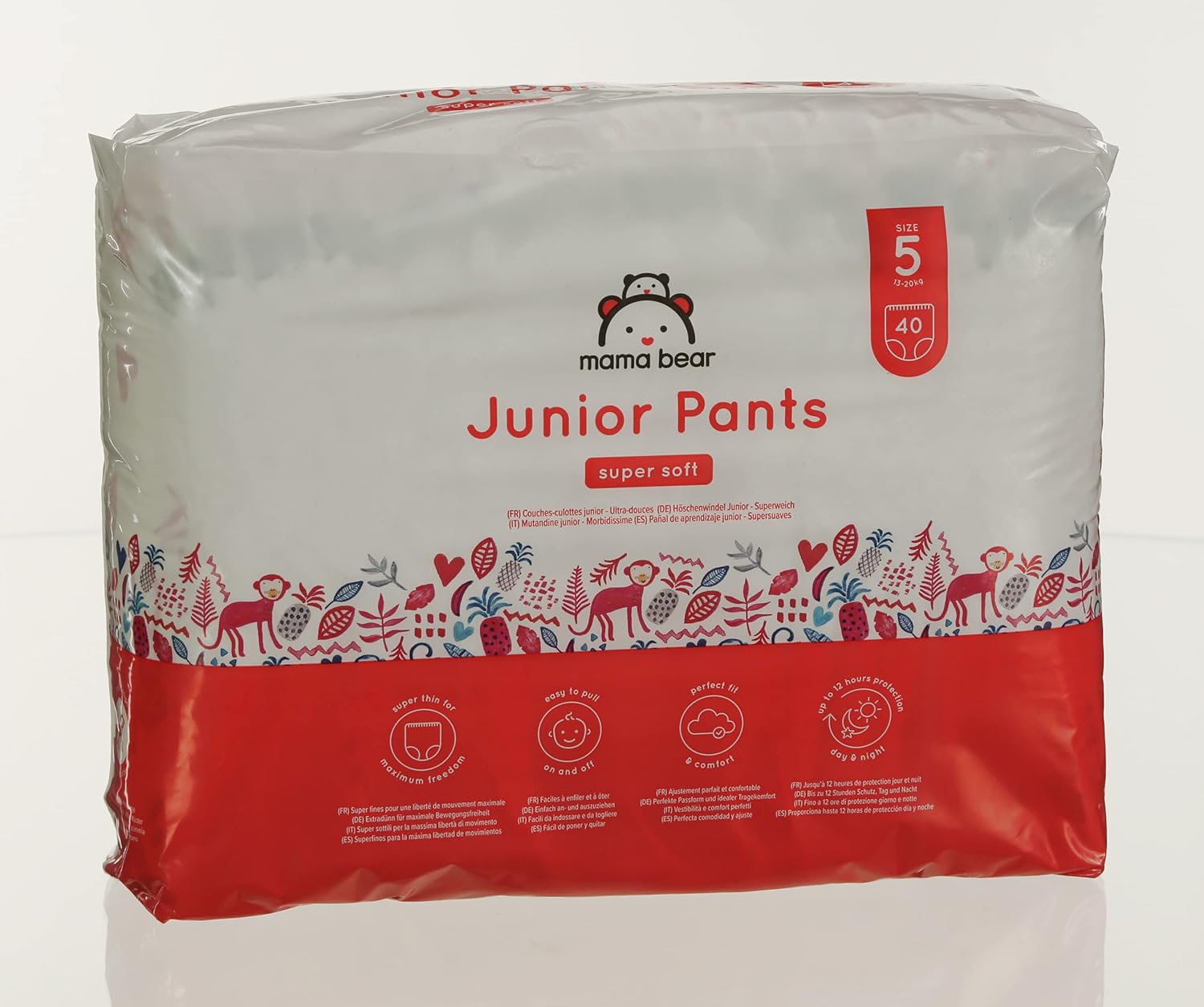 Thumbnail 5 de Amazon Brand - Mama Bear Super Soft Junior Nappy Pants Size 5 (13-20kg), 80 Count (2 x 40) in White