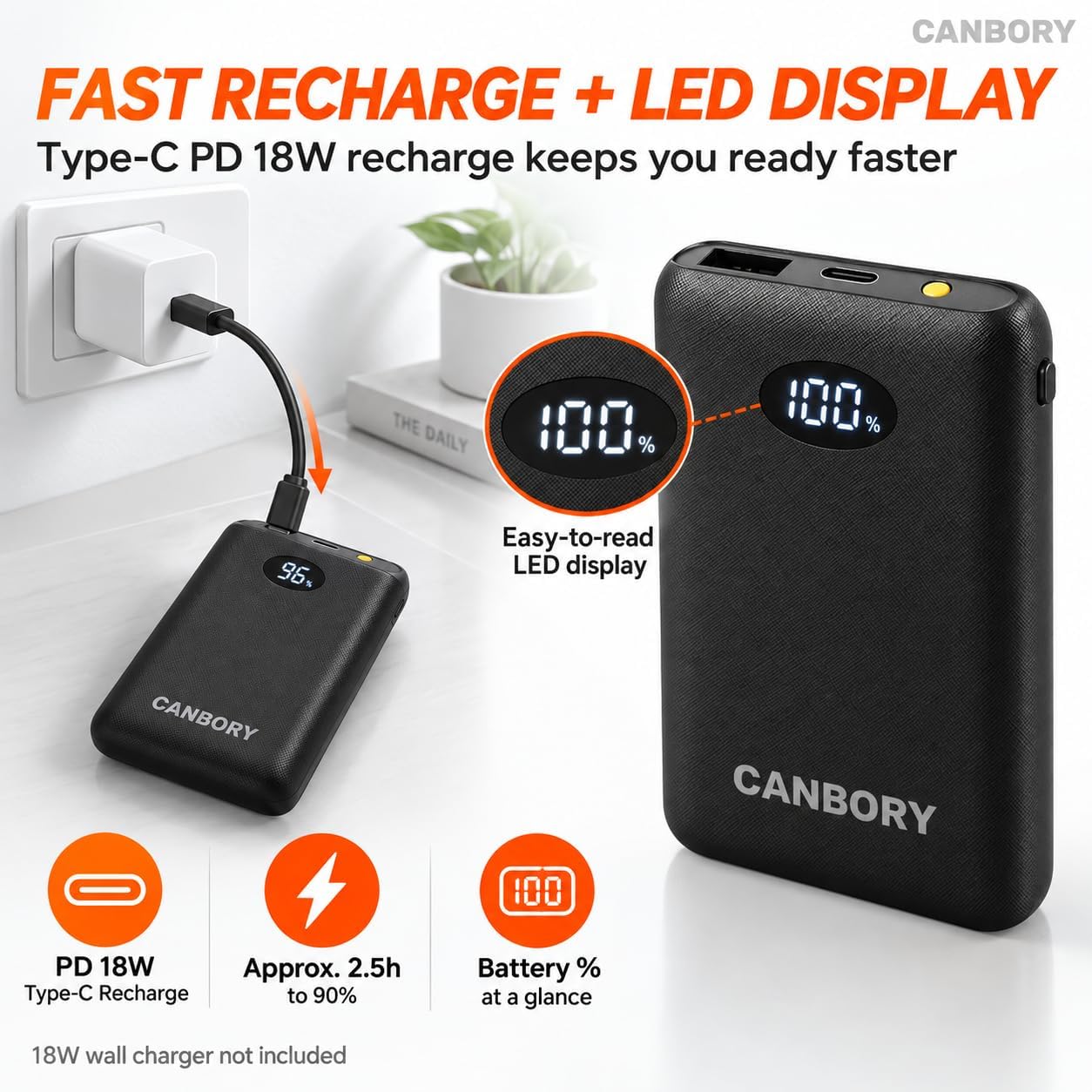 Detalle de CANBORY Power Bank 10,000mAh