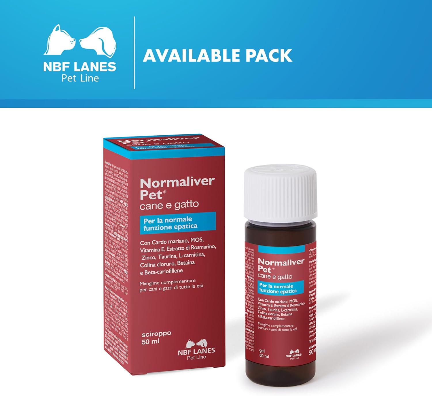 Detalle 2 de Normaliver Pet 50ml – Complément hépatique pour chiens