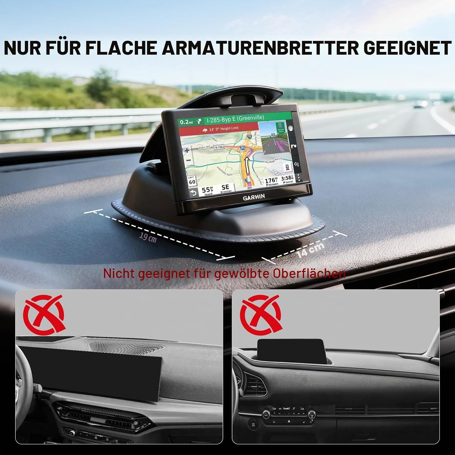 Thumbnail 5 de APPS2Car GPS-Halterung mit Armaturenbrett-Pinze und Beanbag-Basis – für Garmin Nuvi, TomTom, Magellan & Smartphones bis ca. 6 Zoll