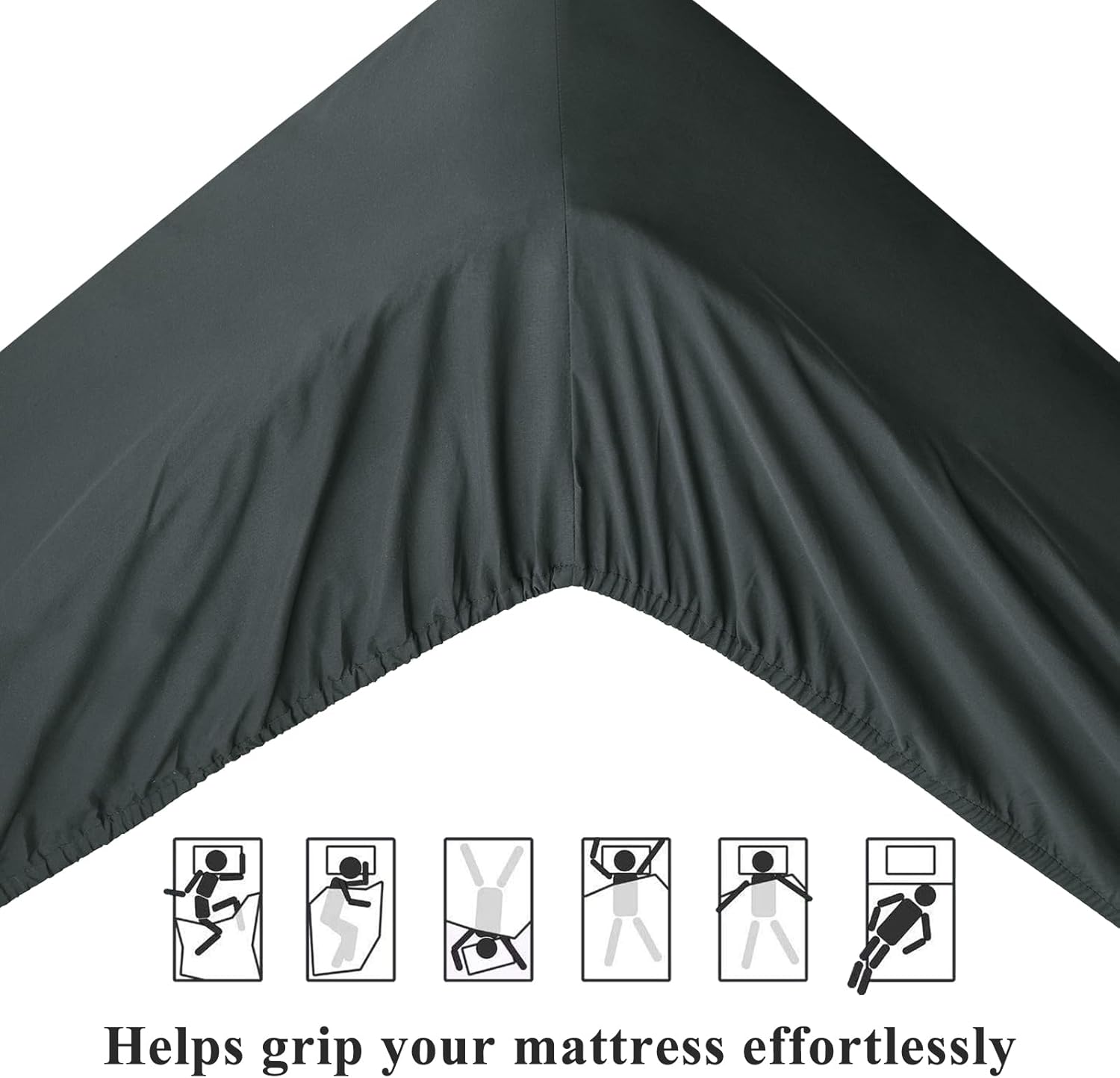 Thumbnail 5 de Tifschlaf Super King Fitted Sheet Deep Fit – Dark Grey, 16-Inch Deep Pocket, 183x200cm