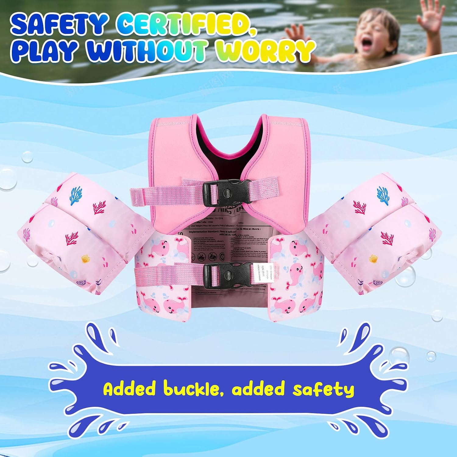 Thumbnail 1 de MoKo Toddler Swim Vest with Arm Floaties (13–30 lbs / 20–50 lbs / 22–66 lbs)