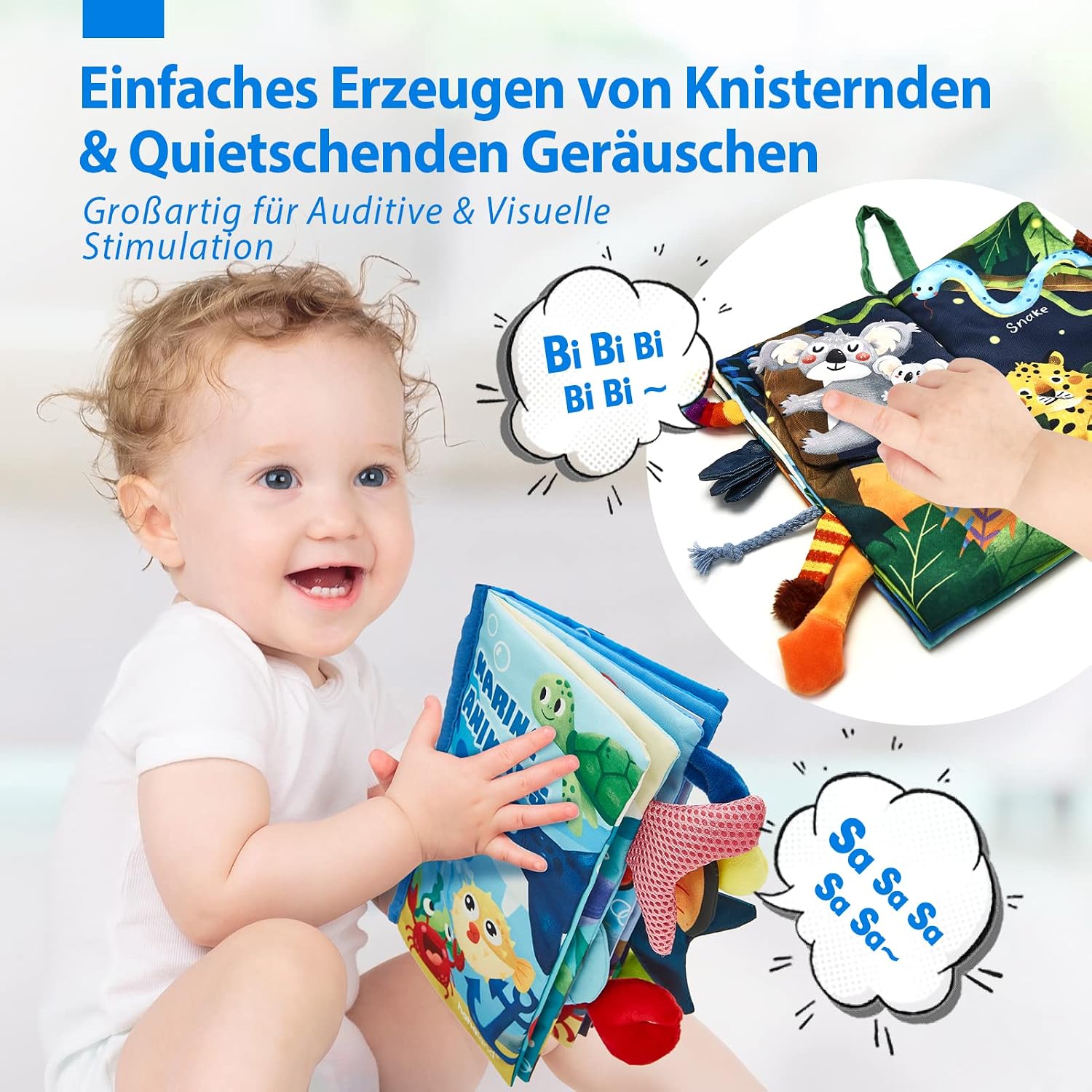 Detalle de hahaland Babybuch Stoffbuch 2er Set
