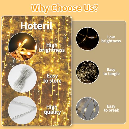 Detalle de Hoteril LED-Lichterkette Außen/Innen, 10 m, 80 LED, IP55, warmweiß, inkl. Stecker