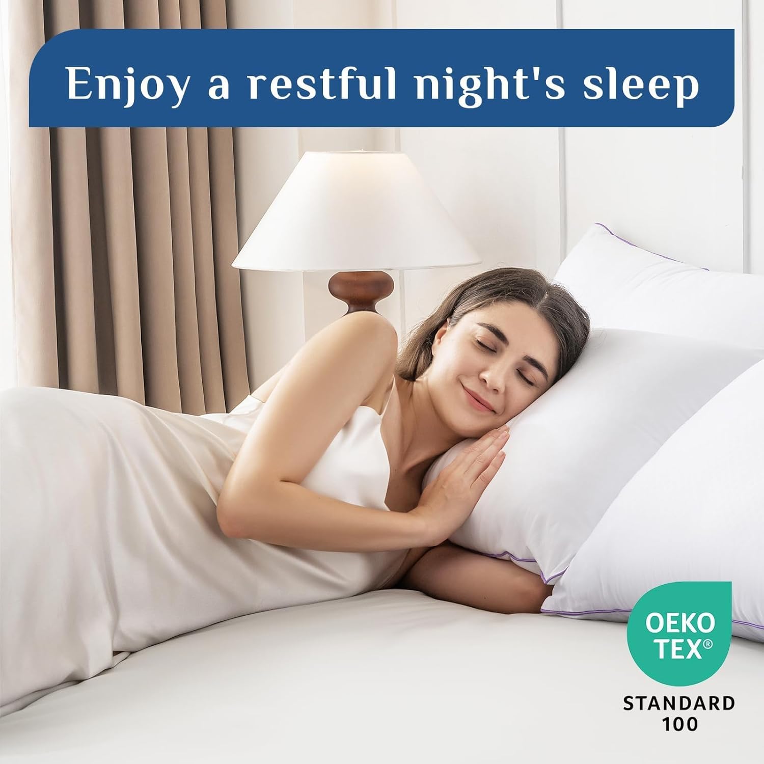 Thumbnail 4 de JOLLYVOGUE Pillows Standard Size Set of 4 (Washable Down Alternative) — Soft yet Supportive for Side, Back, and Stomach Sleepers