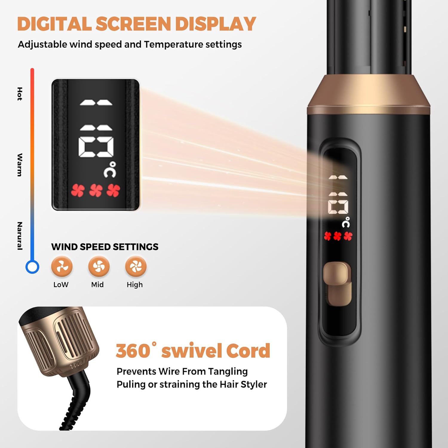 Thumbnail 2 de OKWRAP Hairstyler 5 in 1 – LCD Haarstyler Airbrush mit 5 Funktionen