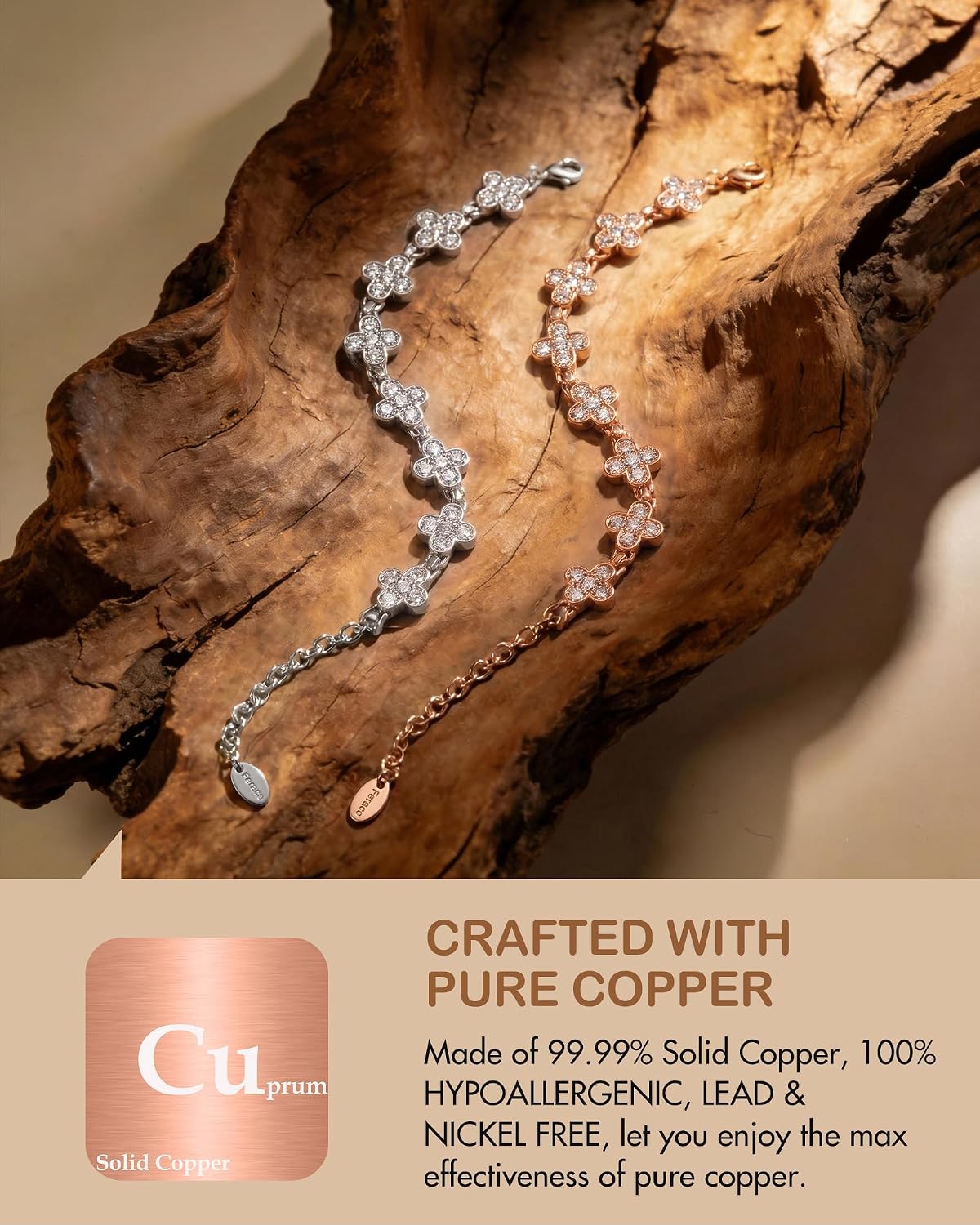 Thumbnail 3 de Feraco Magnetic Copper Bracelet, 99.99% Copper