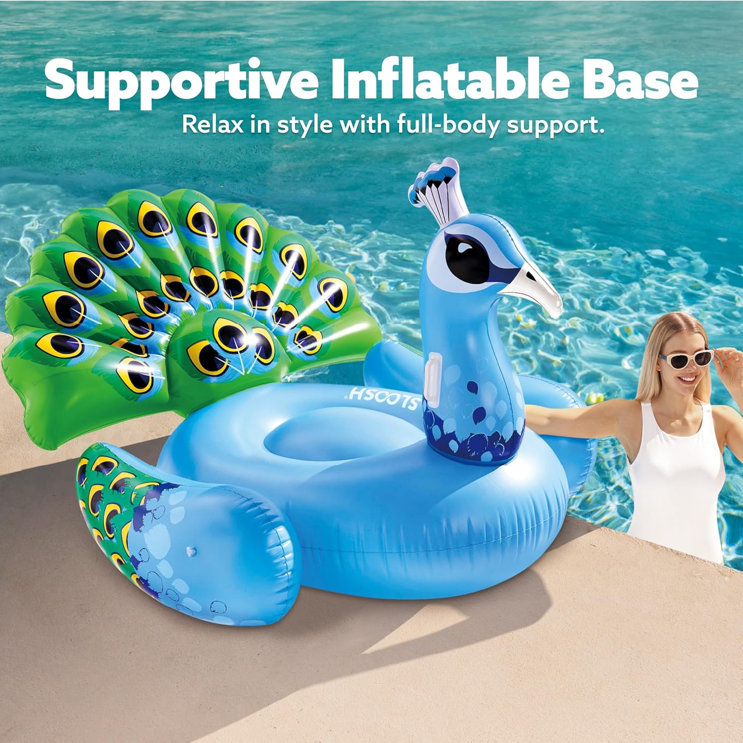 Thumbnail 2 de JOYIN Inflatable Peacock Pool Float – Giant Peacock Lounge for Adults