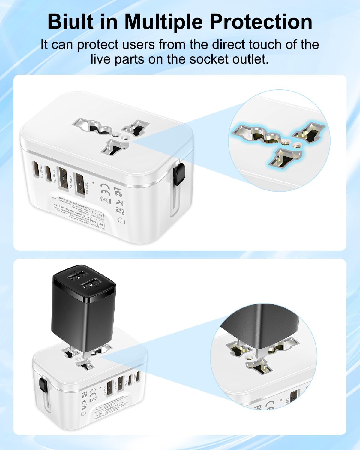 Thumbnail 3 de Universal Travel Adapter Worldwide with 2 USB-C and 2 USB-A Ports