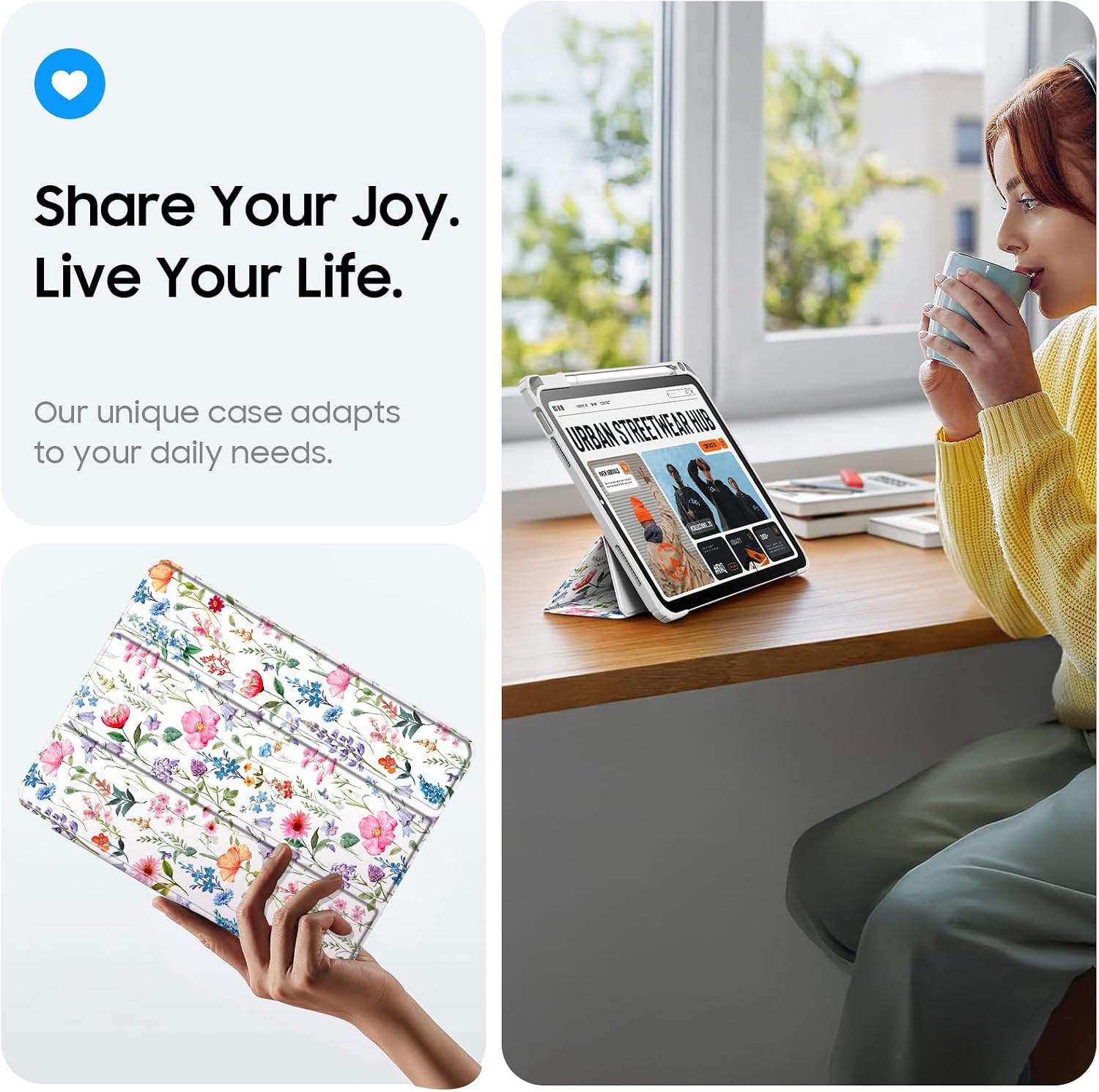 Detalle de Fintie Hybrid Hülle für iPad (A16) 11 Generation 11 Zoll 2025 & iPad 10. Generation 10.9 Zoll 2022 – Transparentes Rückenteil, Stifthalter