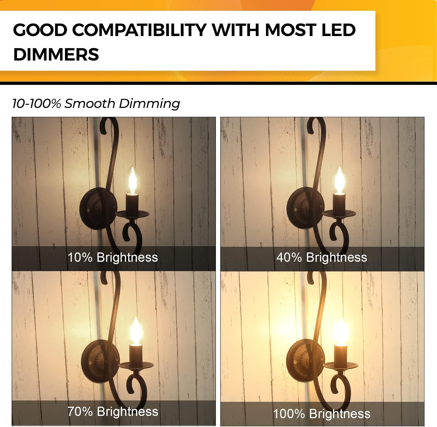 Thumbnail 3 de HIZASHI LY-C32-4W-W-90-C E12 B10 LED Candelabra Bulbs, Dimmable, 2700K