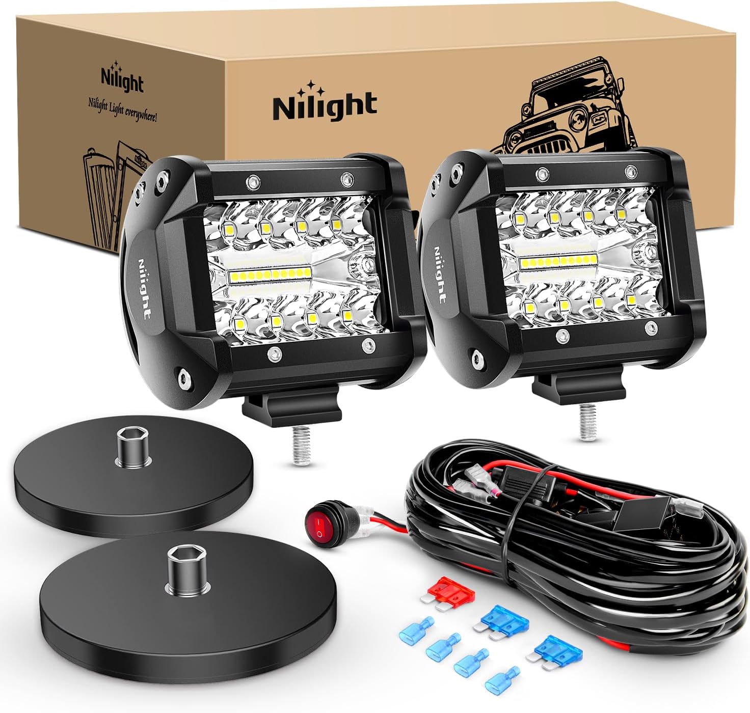Imagen de Nilight 4Inch Triple Row LED Bar 60W en OfertitasTOP