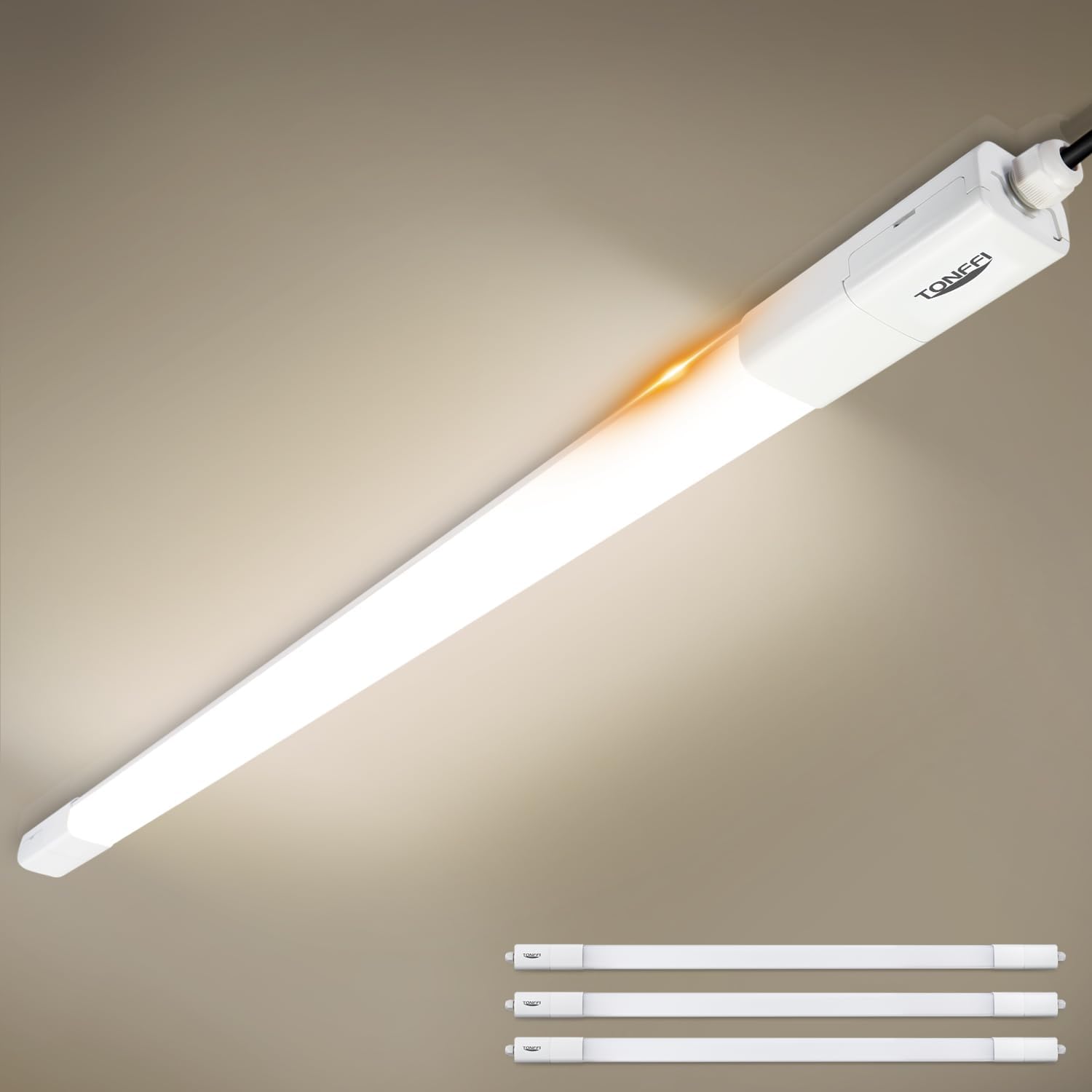 Detalle de TONFFI LED Feuchtraumleuchte (3er-Set) 150 cm, 4000K, IP65, verknüpfbar