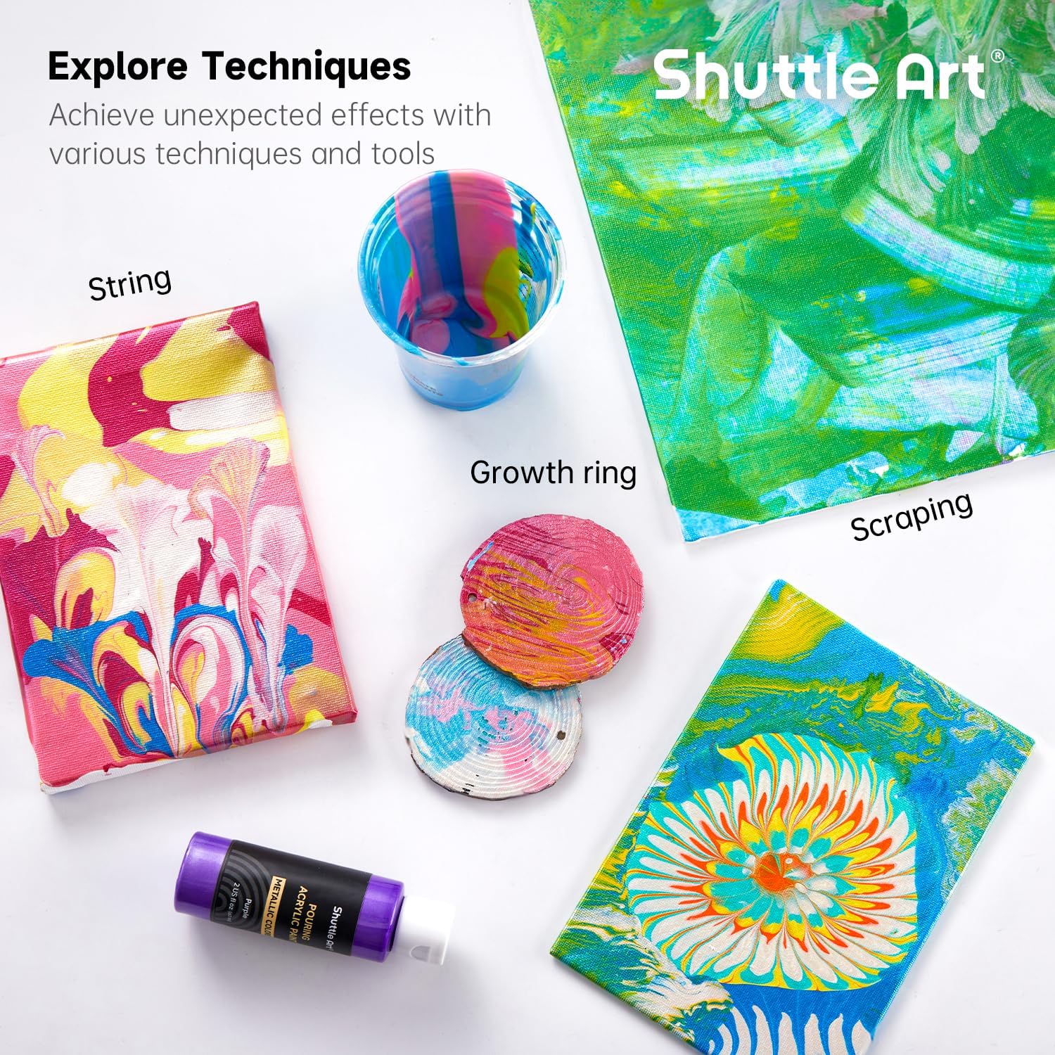 Thumbnail 6 de Shuttle Art Metallic Pouring Set 24 Farben
