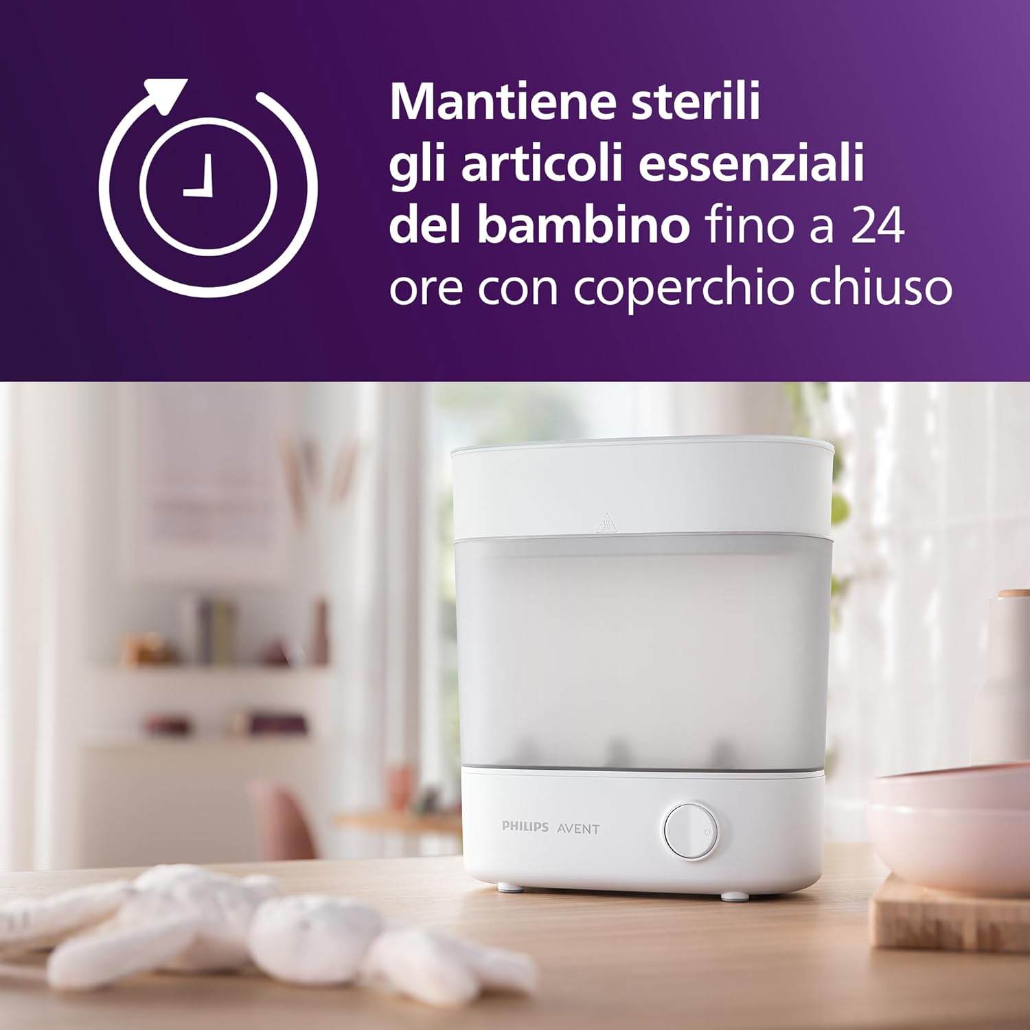 Detalle de Philips Avent SCF291/00 sterilizzatore elettrico a vapore per biberon fino a 6 pezzi (design modulare)