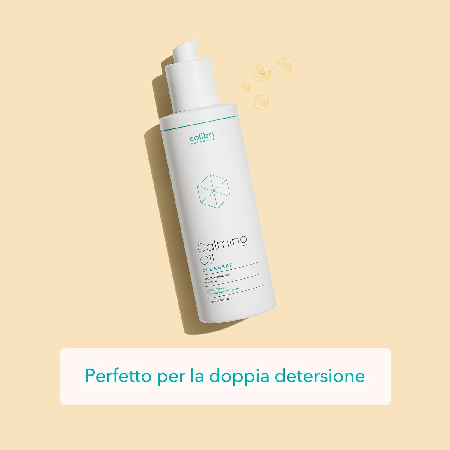 Detalle 2 de colibri skincare CALMING OIL CLEANSER 200 ml, detergente viso oleoso e struccante per viso e occhi