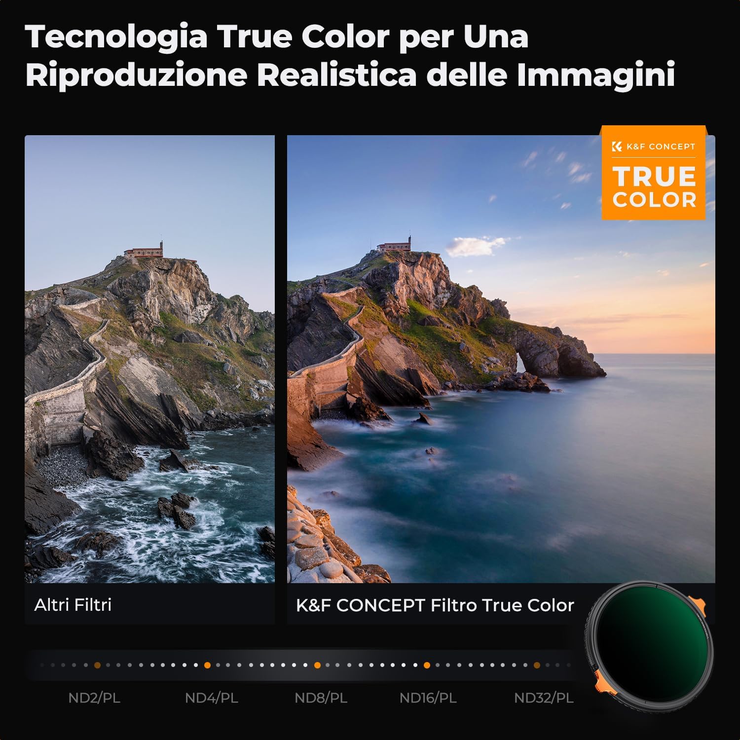 Thumbnail 2 de K&F CONCEPT Nano-Xcel 43mm True Colour Filtro Variabile ND2-32 (1-5 Stop) & CPL – 2 in 1